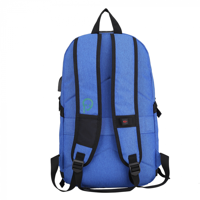 RUCSAC SPACER, pt. notebook de max. 15.6", 2 compartimente, buzunar frontal, buzunar lateral x 2, blocare fermoar, USB 2.0 (M)(pt. acces la Power Bank), Jack 3.5 mm (pt. acces la casti), waterproof,   [3]