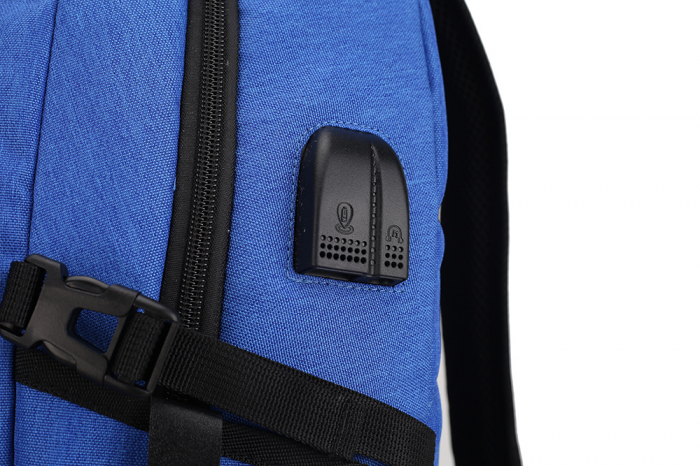 RUCSAC SPACER, pt. notebook de max. 15.6", 2 compartimente, buzunar frontal, buzunar lateral x 2, blocare fermoar, USB 2.0 (M)(pt. acces la Power Bank), Jack 3.5 mm (pt. acces la casti), waterproof,   [7]