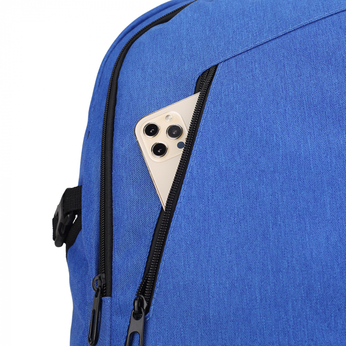 RUCSAC SPACER, pt. notebook de max. 15.6", 2 compartimente, buzunar frontal, buzunar lateral x 2, blocare fermoar, USB 2.0 (M)(pt. acces la Power Bank), Jack 3.5 mm (pt. acces la casti), waterproof,   [8]