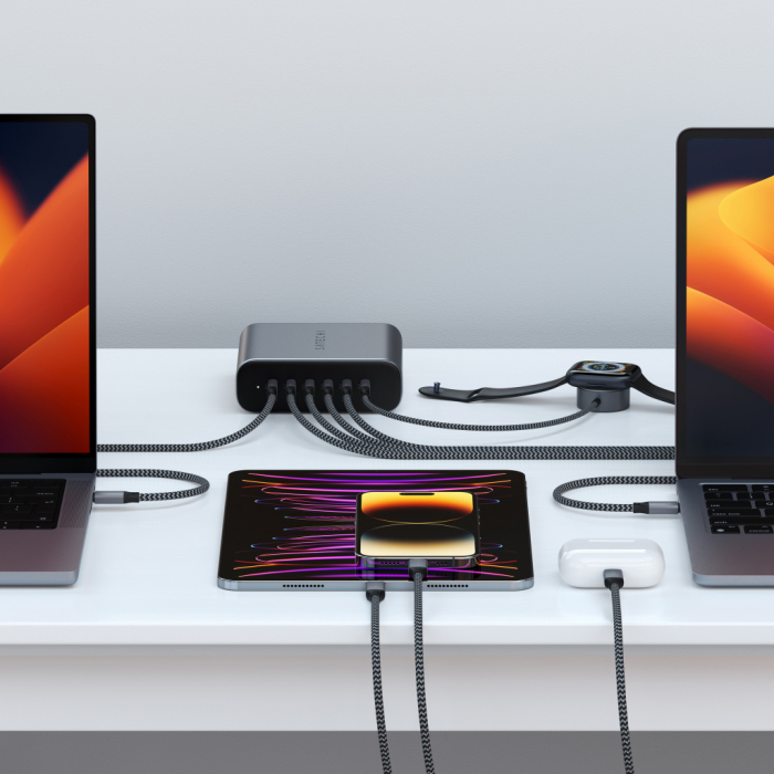 Satechi 200W USB-C 6-PORT GAN CHARGER (6xUSB-C PD  Supports PD 3.1/3.0, QC 4.0+ & PPS) - Grey [7]