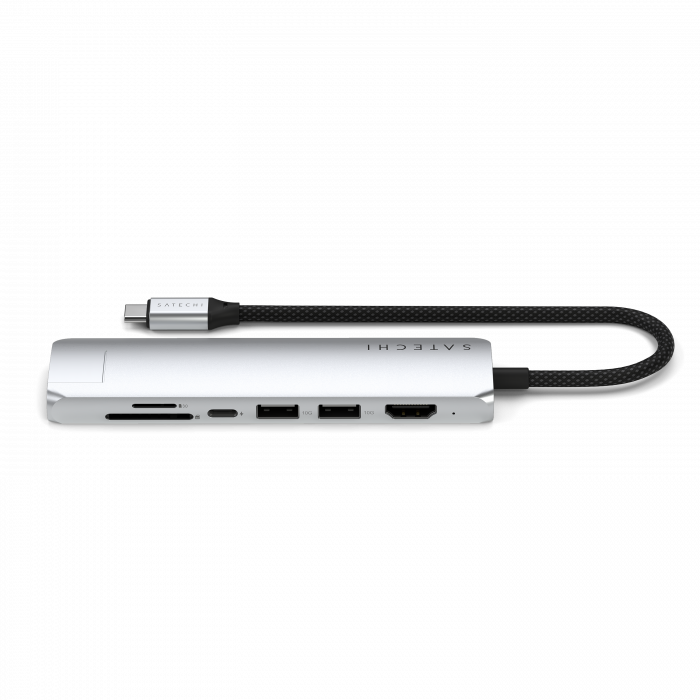 Satechi 7-in-1 USB-C Slim Multiport Adapter with Ethernet - Silver [2]
