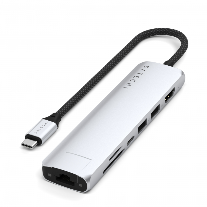 Satechi 7-in-1 USB-C Slim Multiport Adapter with Ethernet - Silver [6]