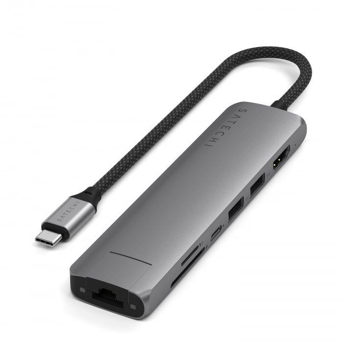 Satechi 7-in-1 USB-C Slim Multiport Adapter with Ethernet - Space Grey [3]