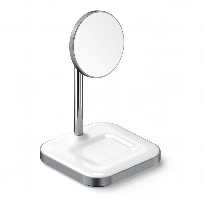 Satechi Aluminium 2-in-1 Magnetic Wireless Charging stand (iPhone 12/13, AirPods Pro, USB-C cable included) - White [8]