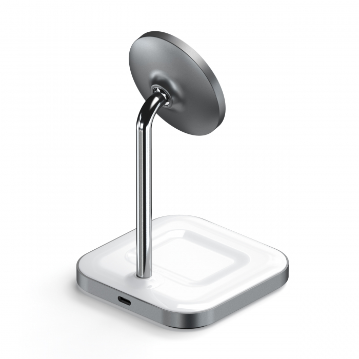 Satechi Aluminium 2-in-1 Magnetic Wireless Charging stand (iPhone 12/13, AirPods Pro, USB-C cable included) - White [6]