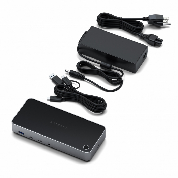 Satechi Aluminium 4K Display Docking Station (3x 4K/60Hz,2x DisplayPort 1.4 4k/60Hz,3x HDMI,1x DP Alt Mode 1x USB 3.1,1x USB-C 3.1 Gen2,2 x USB3.0,1x USB-C 3.0,1x Ethernet ,1x Audio, Kensington Lock)  [7]