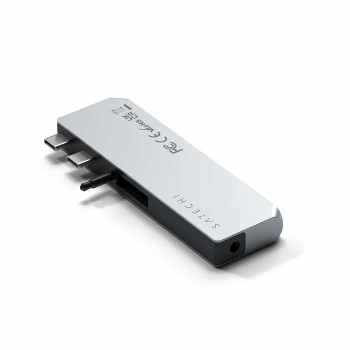 Satechi Aluminium Pro Hub Mini (1xUSB4 96W up to 6K 60Hz display output, 2 x USB-A 3.0, 1xEthernet, 1xUSB-C, 1xAudio) - Silver [7]