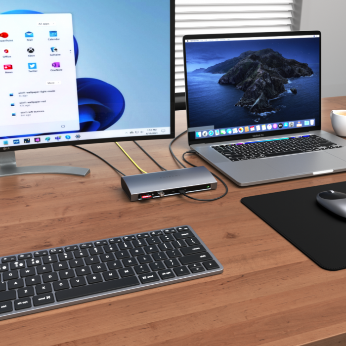 Satechi Aluminium Thunderbolt 4 Dock (1xT4 P 96W,3x T4 40Gbps 15W,Ethernet,3xUSB-A 3.2 10 Gbps,1xUSB-A 2.0 charging,SDcard,3.5mm audio) EU version - Space Grey [5]