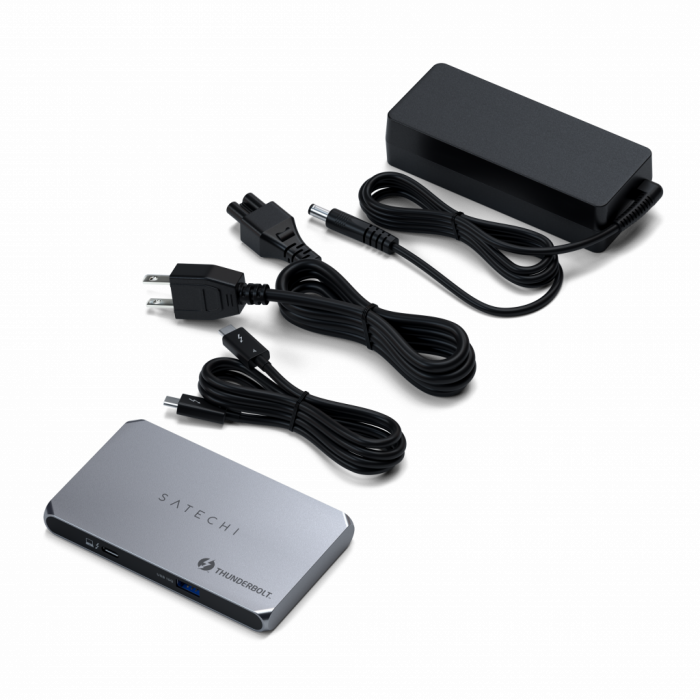 Satechi Aluminium Thunderbolt 4 Slim Hub (3x Thunderbolt 4 Downstream Ports 40 Gbps,2x 4K 60Hz or 1x 8K or 1x 6K on Mac,1x DC 20V Port) - Grey [3]