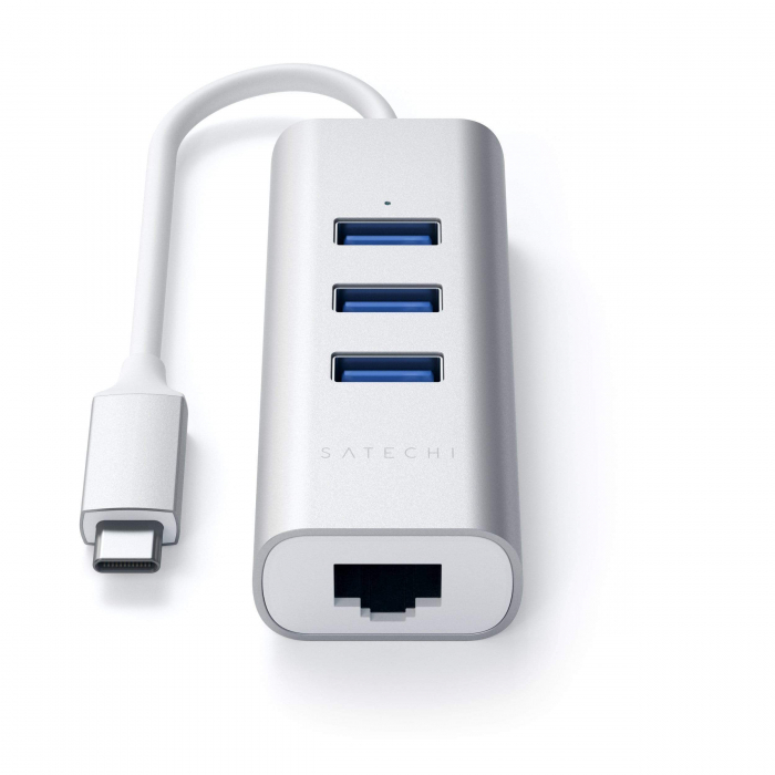 Satechi Aluminium Type-C Hub (3x USB 3.0,Ethernet) - Silver [10]