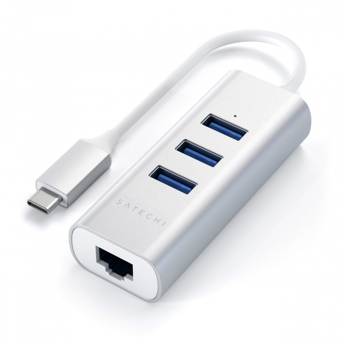 Satechi Aluminium Type-C Hub (3x USB 3.0,Ethernet) - Silver [1]