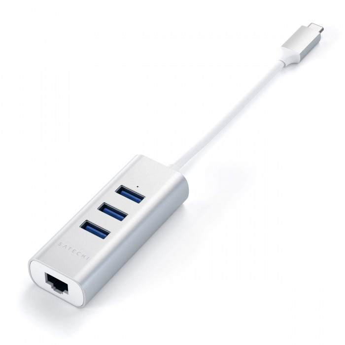Satechi Aluminium Type-C Hub (3x USB 3.0,Ethernet) - Silver [9]