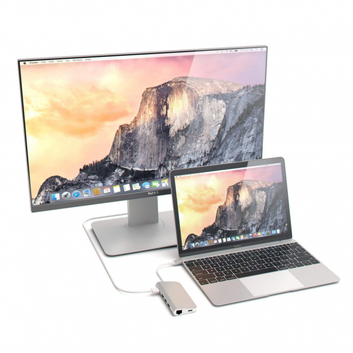 Satechi Aluminium Type-C Multi-Port Adapter (HDMI 4K,3x USB 3.0,MicroSD,Ethernet) - Silver [5]