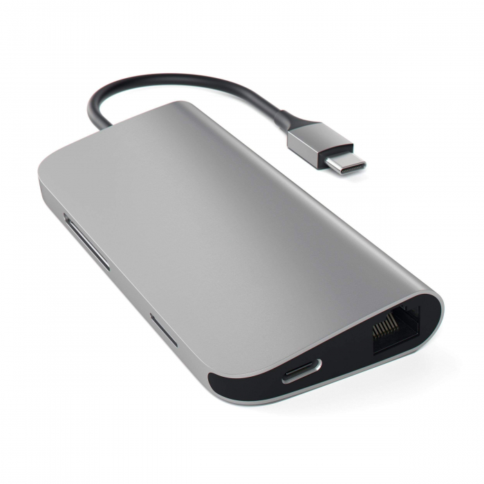 Satechi Aluminium Type-C Multi-Port Adapter (HDMI 4K,3x USB 3.0,MicroSD,Ethernet) - Space Grey [3]