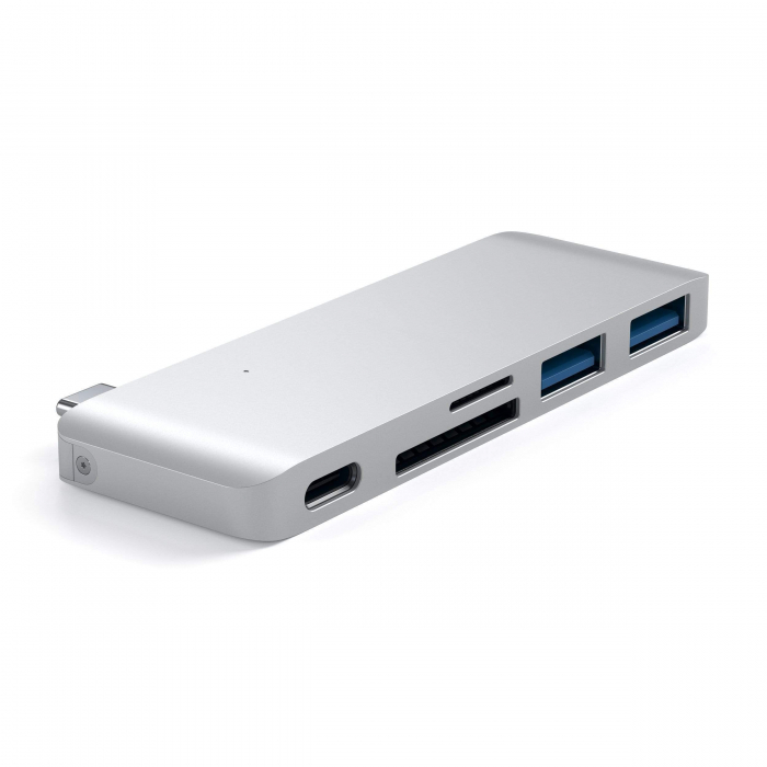 Satechi Aluminium Type-C Passthrough USB Hub (3x USB 3.0,MicroSD) - Silver [3]