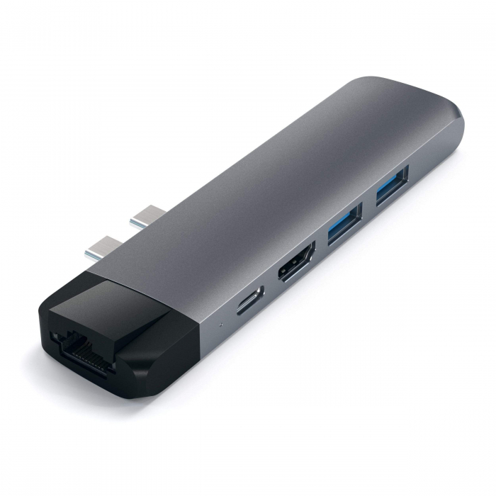 Satechi Aluminium Type-C PRO Hub (HDMI 4K,PassThroughCharging,1x USB3.0,1xSD,Ethernet) - Space Grey [4]