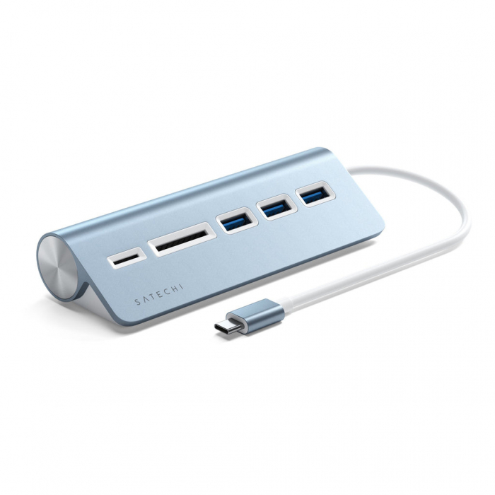 Satechi Aluminium Type-C USB Hub (3x USB 3.0,MicroSD) - Blue [5]
