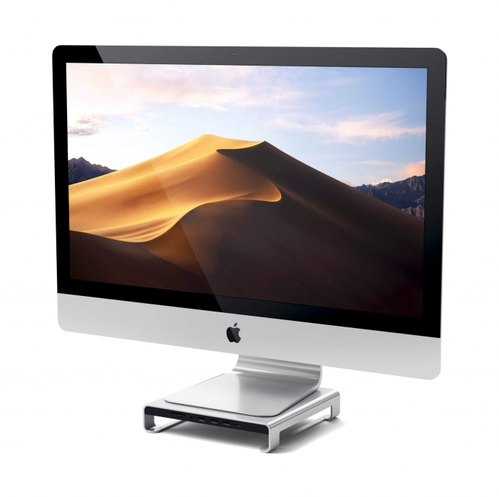 Satechi Aluminum Monitor Stand Hub for iMac - Silver [4]