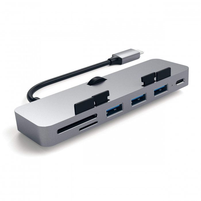 Satechi Aluminum Type-C CLAMP PRO Hub (3x USB 3.0,MicroSD) - Space Grey [1]