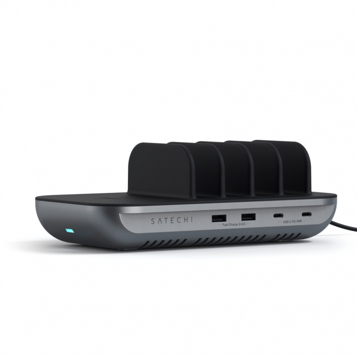 Satechi Dock 5 Multi device charging station with EU plug (2xUSB-C PD 20 W, 2x USB-A 12W, Wireless) - Space Grey [3]