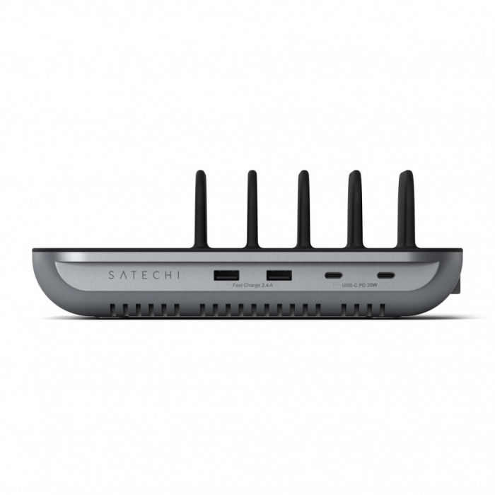 Satechi Dock 5 Multi device charging station with EU plug (2xUSB-C PD 20 W, 2x USB-A 12W, Wireless) - Space Grey [2]