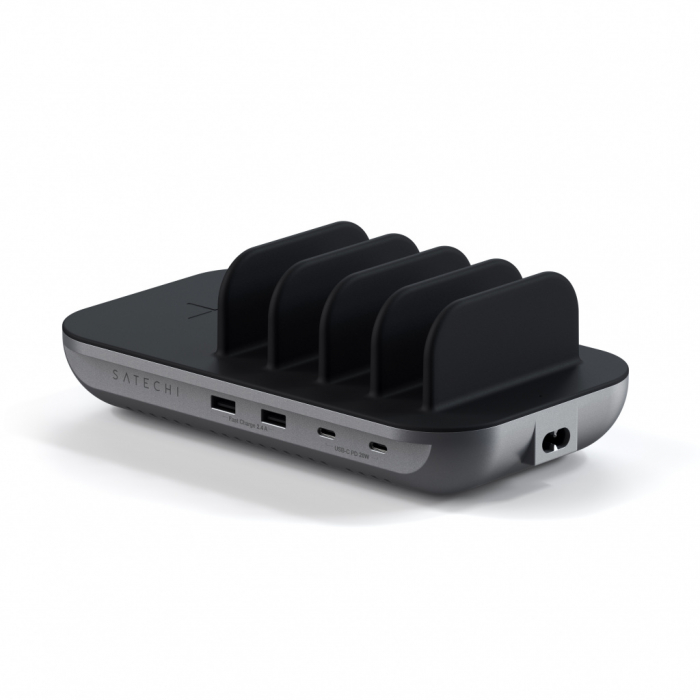 Satechi Dock 5 Multi device charging station with EU plug (2xUSB-C PD 20 W, 2x USB-A 12W, Wireless) - Space Grey [4]