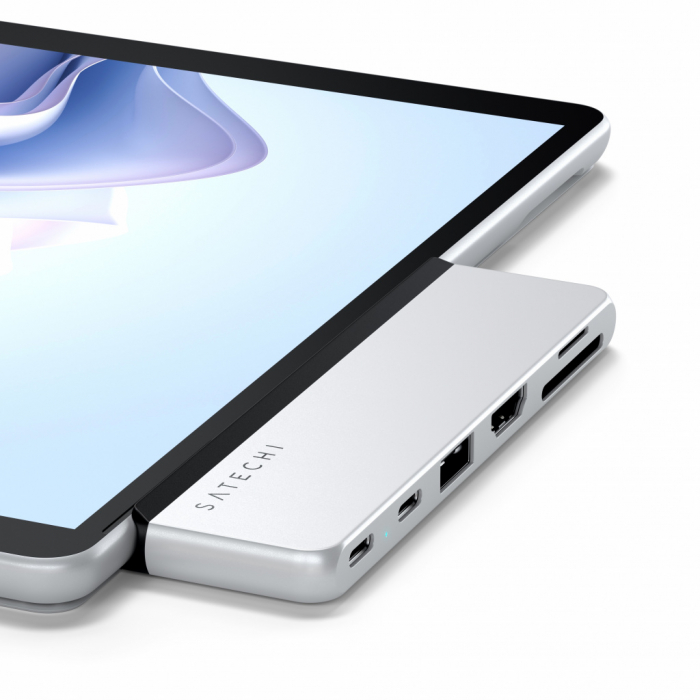 Satechi DUAL USB-C HUB for SURFACE PRO 9 (1x USB4 Pass-through Port 100W PD, 1x 6K/60Hz or Dual 4K/60Hz Video 40Gbps,2x USB-C 3.2 Gen 2 Port, 1x USB-A 3.2 Gen 2, HDMI 2.0 Port (4K/60Hz) SD/microSD) [5]