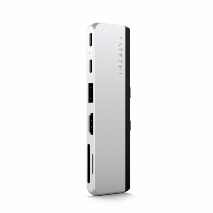 Satechi DUAL USB-C HUB for SURFACE PRO 9 (1x USB4 Pass-through Port 100W PD, 1x 6K/60Hz or Dual 4K/60Hz Video 40Gbps,2x USB-C 3.2 Gen 2 Port, 1x USB-A 3.2 Gen 2, HDMI 2.0 Port (4K/60Hz) SD/microSD) [1]