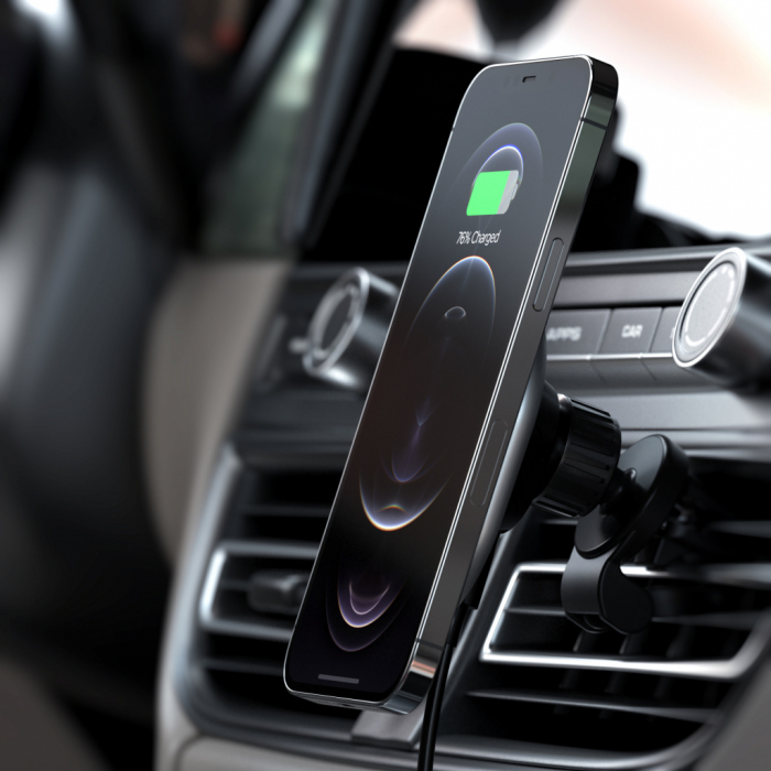 Satechi Magnetic Wireless Car Charger - Silver [3]
