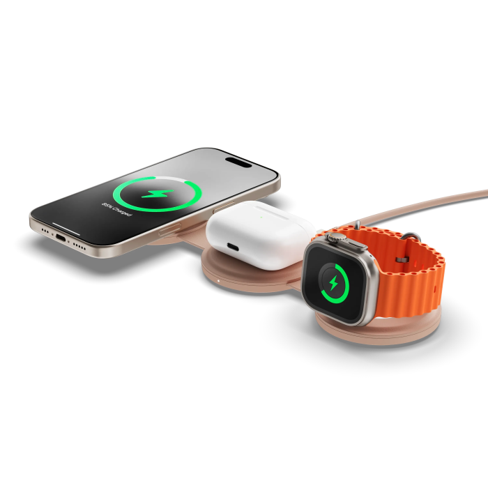 Satechi OntheGo 3-in-1 Wireless Charger - Desert Rose [4]