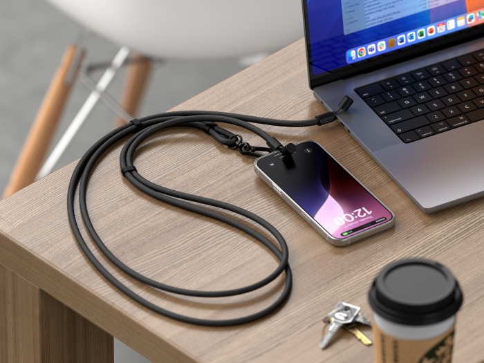 Satechi OntheGo Crossbody Lanyard Cable - Black [3]