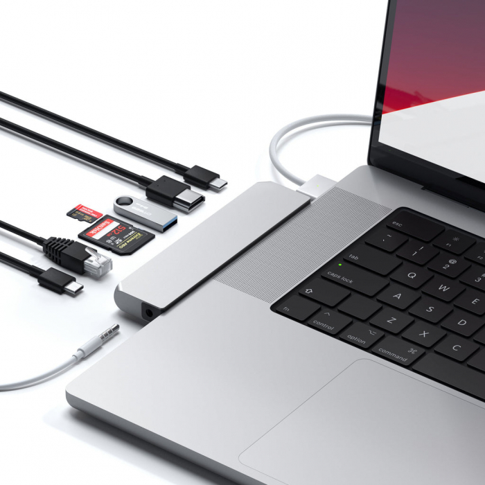 Satechi Pro Hub Max (1xUSB4,1x HDMI 4K 60Hz,1xUSB-A3.0,1x micro/SD,1xEthernet,1xUSB-C,1xAudio) - Silver [2]