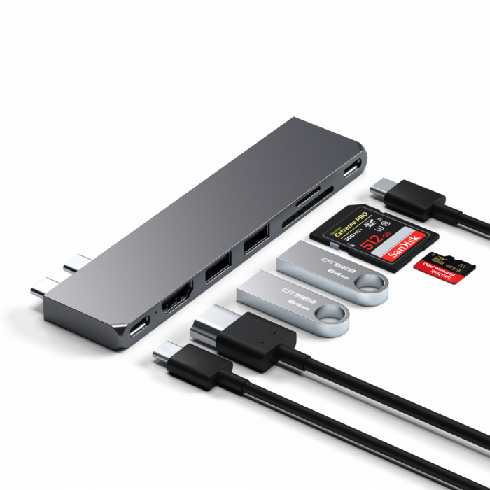 Satechi PRO HUB SLIM (1xUSB4,1xHDMI,2xUSB-A,SD/MicroSD,UHS-I up to 104MB/s, SD/SDHC/SDXC up to 2TB,1xUSB-C) - Space Grey [6]
