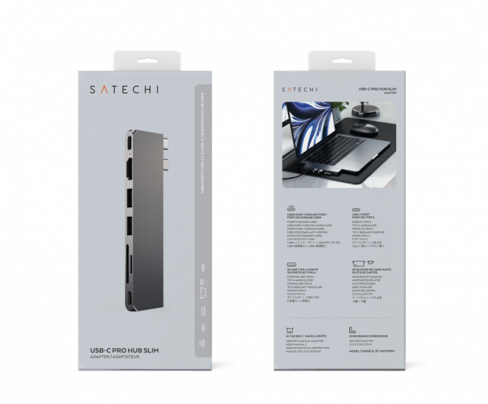 Satechi PRO HUB SLIM (1xUSB4,1xHDMI,2xUSB-A,SD/MicroSD,UHS-I up to 104MB/s, SD/SDHC/SDXC up to 2TB,1xUSB-C) - Space Grey [4]