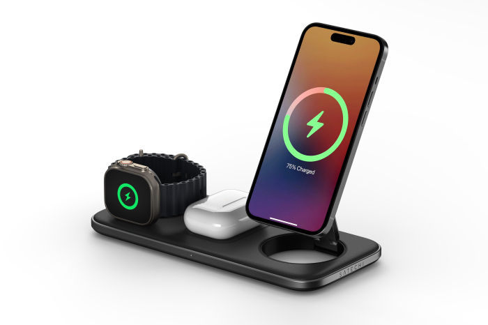 Satechi Qi2 Trio Wireless Charging Pad - with Type A,C,G plugs - Space gray [1]