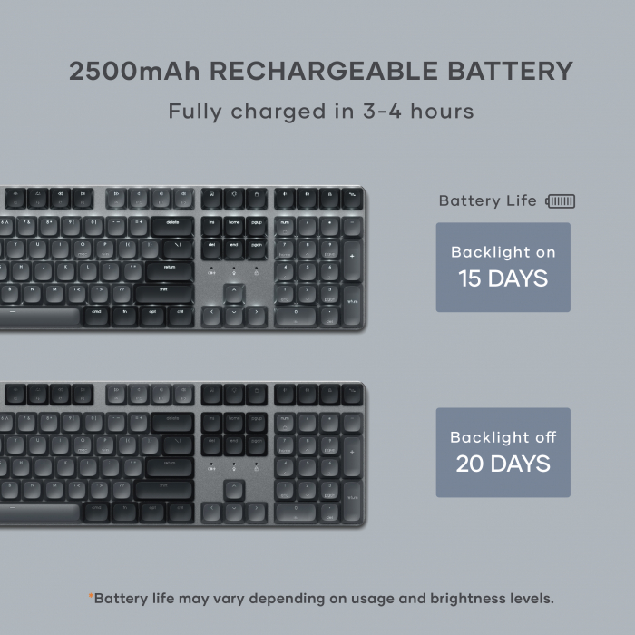 Satechi SM3 Slim Mechanical Backlit Bluetooth Keyboard (Dark) - US- Dark [7]