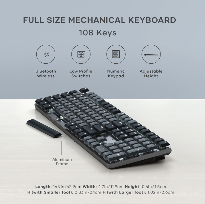 Satechi SM3 Slim Mechanical Backlit Bluetooth Keyboard (Dark) - US- Dark [10]