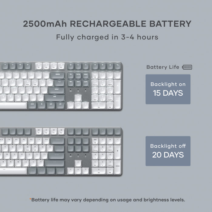 Satechi SM3 Slim Mechanical Backlit Bluetooth Keyboard (Light) - US - Light [2]