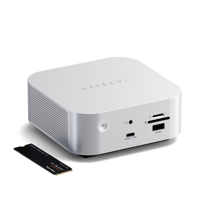 Satechi Thunderbolt 5 CubeDock with SSD Enclosure (3xTBT 5 Downstream Ports, TBT 5 Host Port 140W,2x USB-C 3.2, 2x USB-A 3.2, 2.5 Gigabit Ethernet,SD & microSD Reader,M.2 NVMe SSD Enclosure,Active Coo [8]