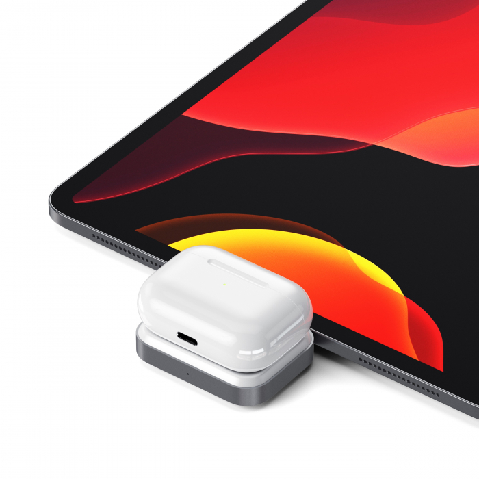 Satechi USB-C 2 in 1 Wireless charging dock for Apple watch and Airpods - Silver [9]