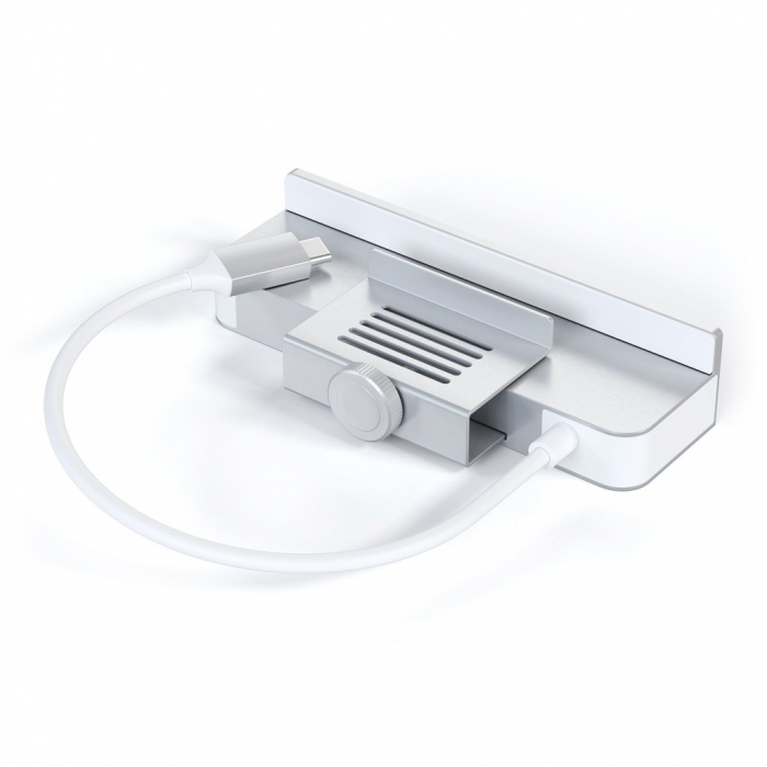 Satechi USB-C Clamp Hub iMac 24inch (2021) / (1x USB-C up to 5 Gbps,3x USB-A 3.0 up to 5 Gbps, inc. Apple S.Drive Micro/SD) - Silver [13]