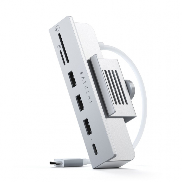 Satechi USB-C Clamp Hub iMac 24inch (2021) / (1x USB-C up to 5 Gbps,3x USB-A 3.0 up to 5 Gbps, inc. Apple S.Drive Micro/SD) - Silver [6]
