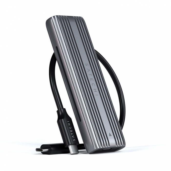 Satechi USB-C NVME &amp; SATA SSD Enclosure USB-C (SSD not included) Solid State Drives size 2242/2260/2280 - Grey [12]