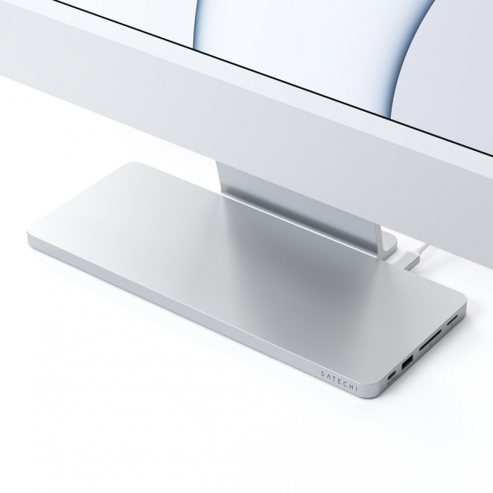 Satechi USB-C Slim Dock 24" IMAC (1xType-C Upstream Port,2x USB 2.0,1xMicro SD,1xSD Card,1xUSB-A,1x M.2 SSD slot, 1xUSB-C) colour match cable inc. - Silver [16]