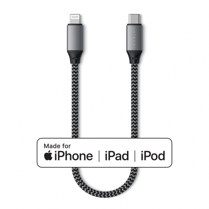 Satechi USB-C to Lightning Short Cable 25cm - Space Grey [4]