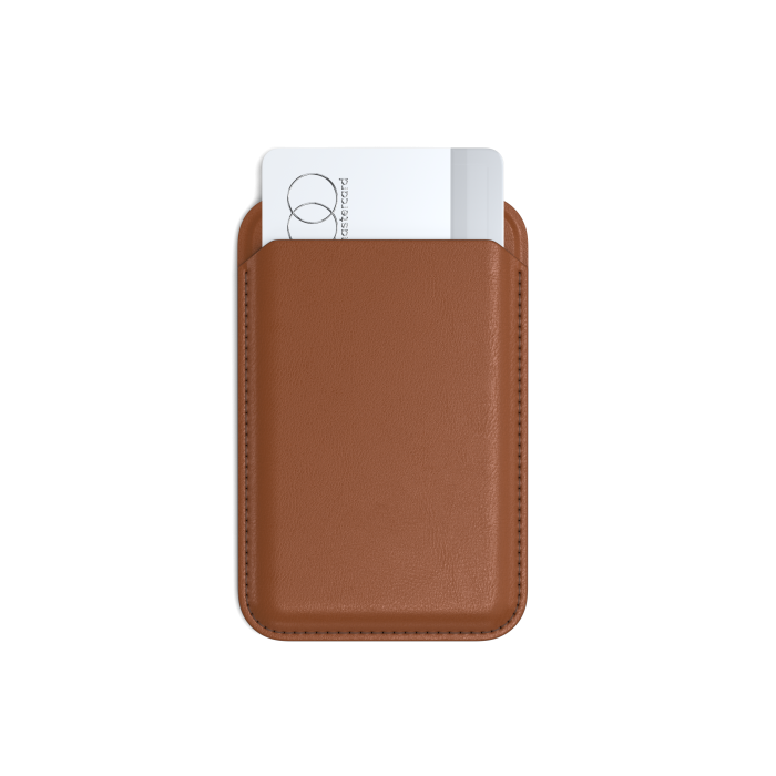 Satechi Vegan-Leather Magnetic Wallet Stand (iPhone 12/13/14/15 all models) - Brown [3]