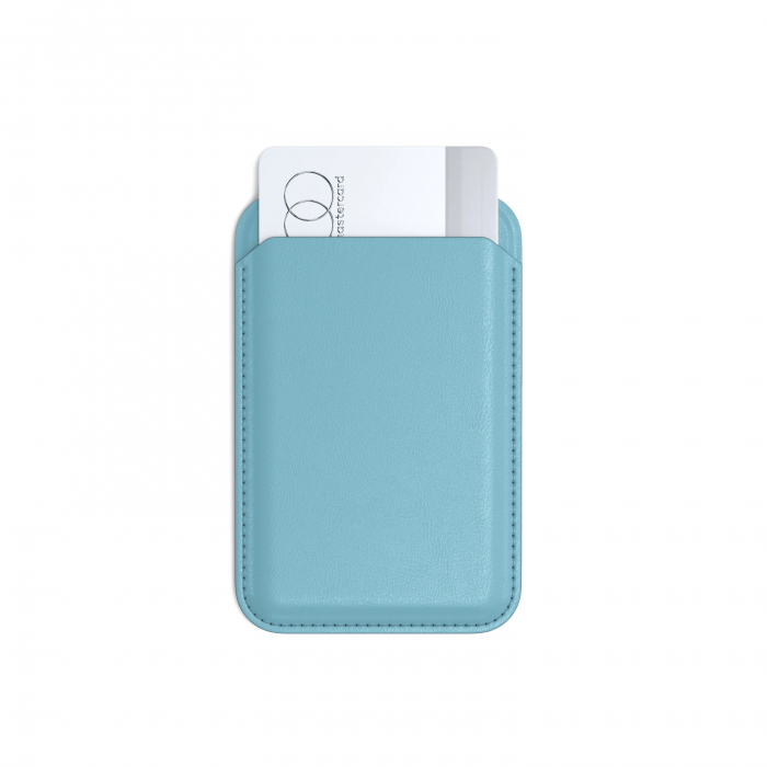 Satechi Vegan-Leather Magnetic Wallet Stand, Magsafe Compatible - Light Blue [2]
