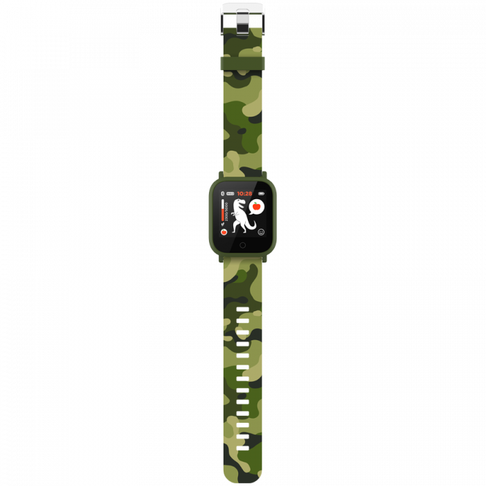 CANYON My Dino KW-33, Teenager smart watch, 1.3 inches IPS full touch screen, green plastic body, IP68 waterproof, BT5.0, multi-sport mode, built-in kids game, compatibility with iOS and android, 155m [4]