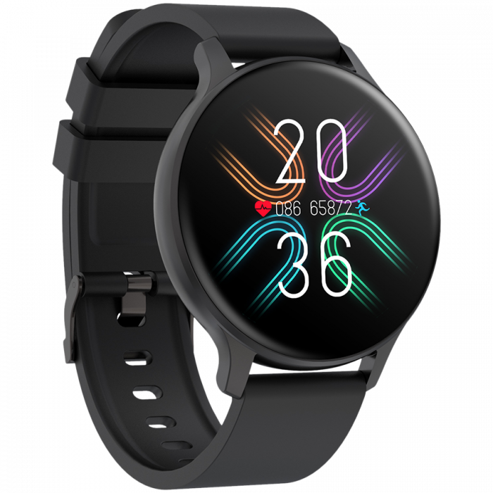 CANYON Badian SW-68, Smartwatch, Realtek 8762CK, 1.28''TFT 240x240px; RAM : 160KB, Lithium-ion polymer battery, 3.7V 190mAh Include, Black Zinc alloy middle frame + plastic bottom case+ black Silicone [3]