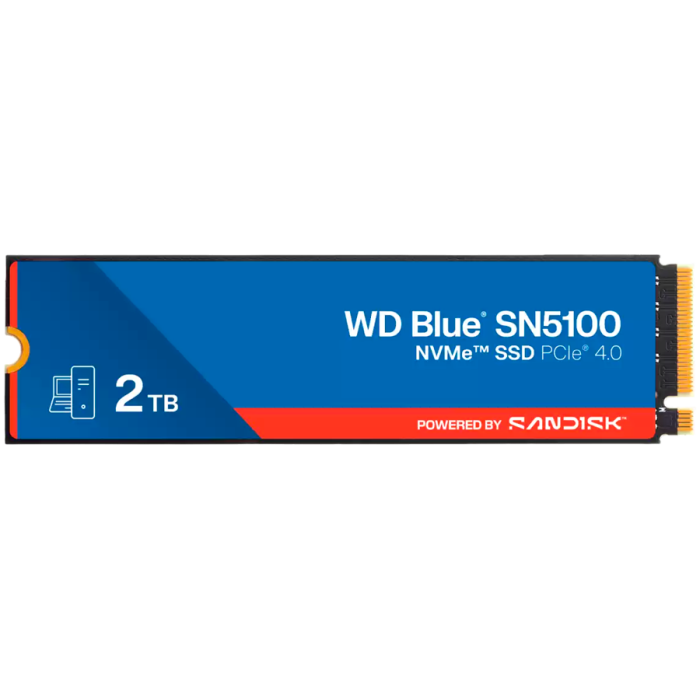 SSD WD Blue SN5100 2TB M.2 2280 PCIe Gen4 x4 NVMe QLC 3D, Read/Write: 7100/6700 MBps, IOPS 1000K/1300K, TBW: 900 [1]